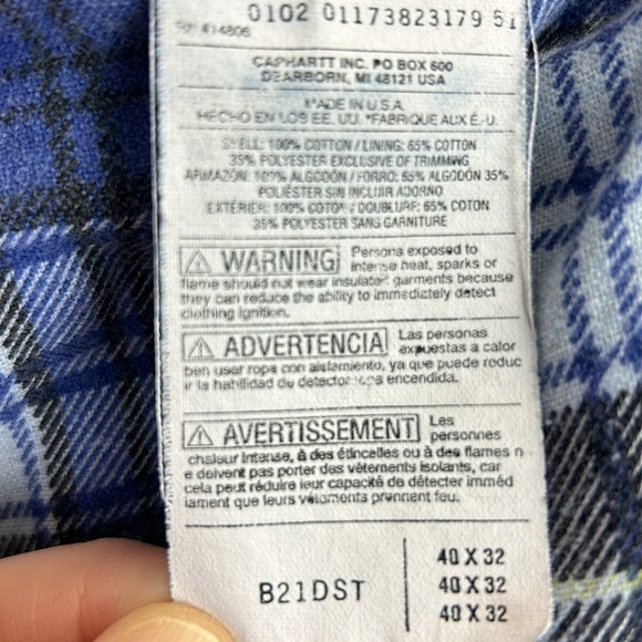 Carhartt Men’s Work Wear Flannel-Lined 5 pocket Blue Jeans - Picture 3 of 13